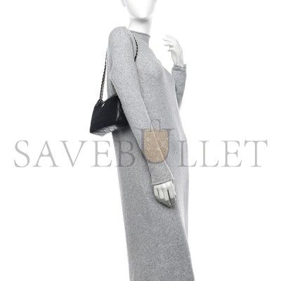 CHANEL MESH SHINY LAMBSKIN CLUTCH WITH CHAIN BLACK 1667264 (21*15*5cm)