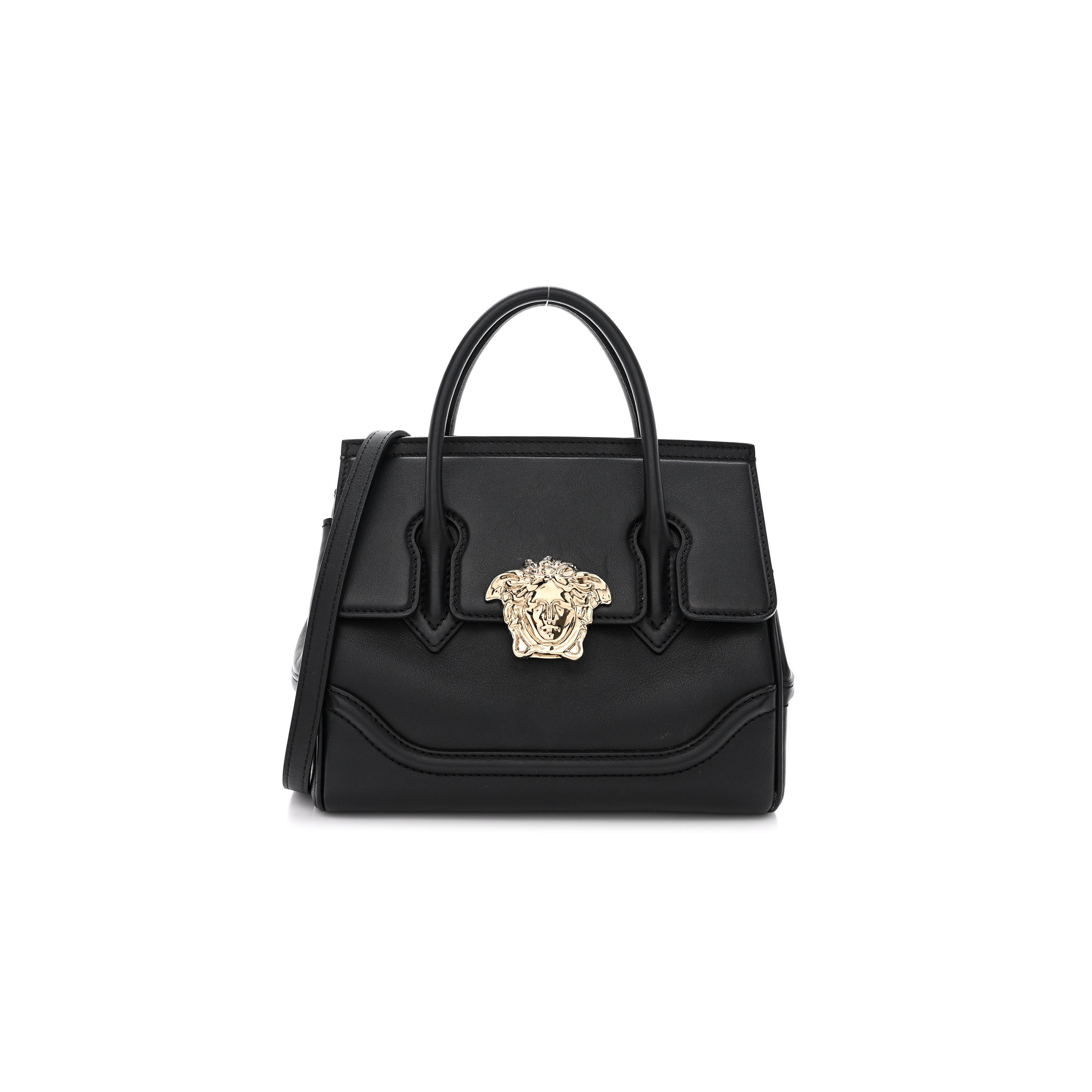 VERSACE CALFSKIN MEDIUM PALAZZO EMPIRE BAG BLACK  (25*22*11cm)