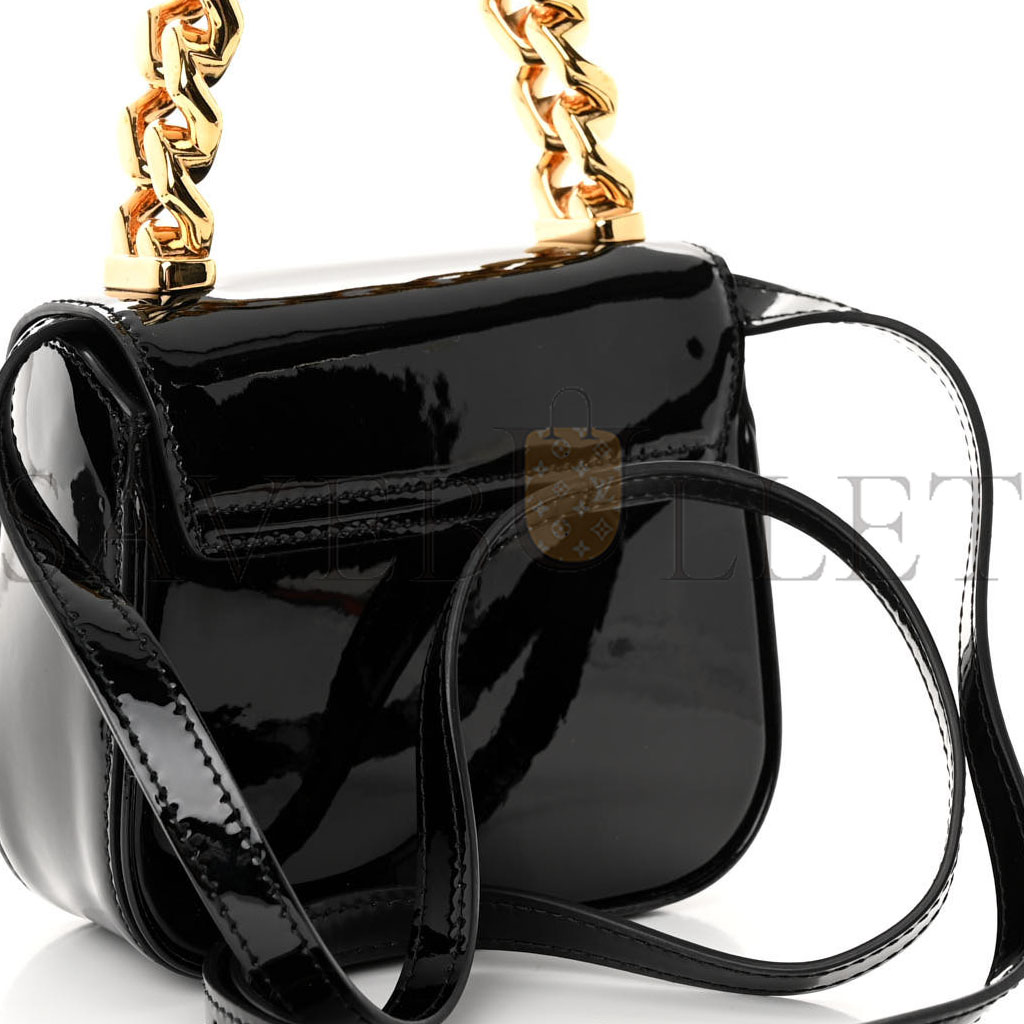VERSACE PATENT MINI LA MEDUSA BAG BLACK (16*15*6cm) VERSACE PATENT MINI LA MEDUSA BAG BLACK (16*15*6cm)