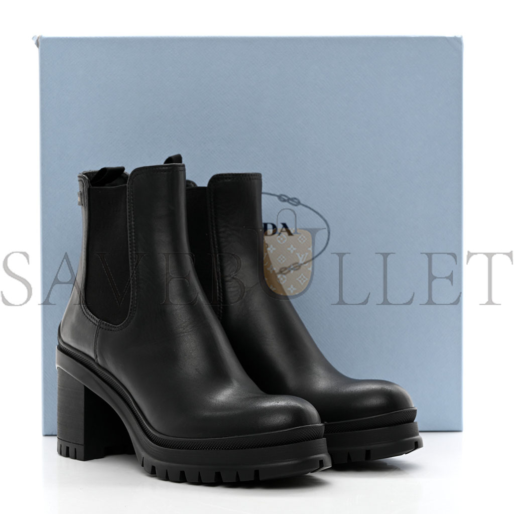 PRADA VITELLO MONTANA LUG SOLE CHELSEA 55MM BOOTS 36 BLACK PRADA VITELLO MONTANA LUG SOLE CHELSEA 55MM BOOTS 36 BLACK