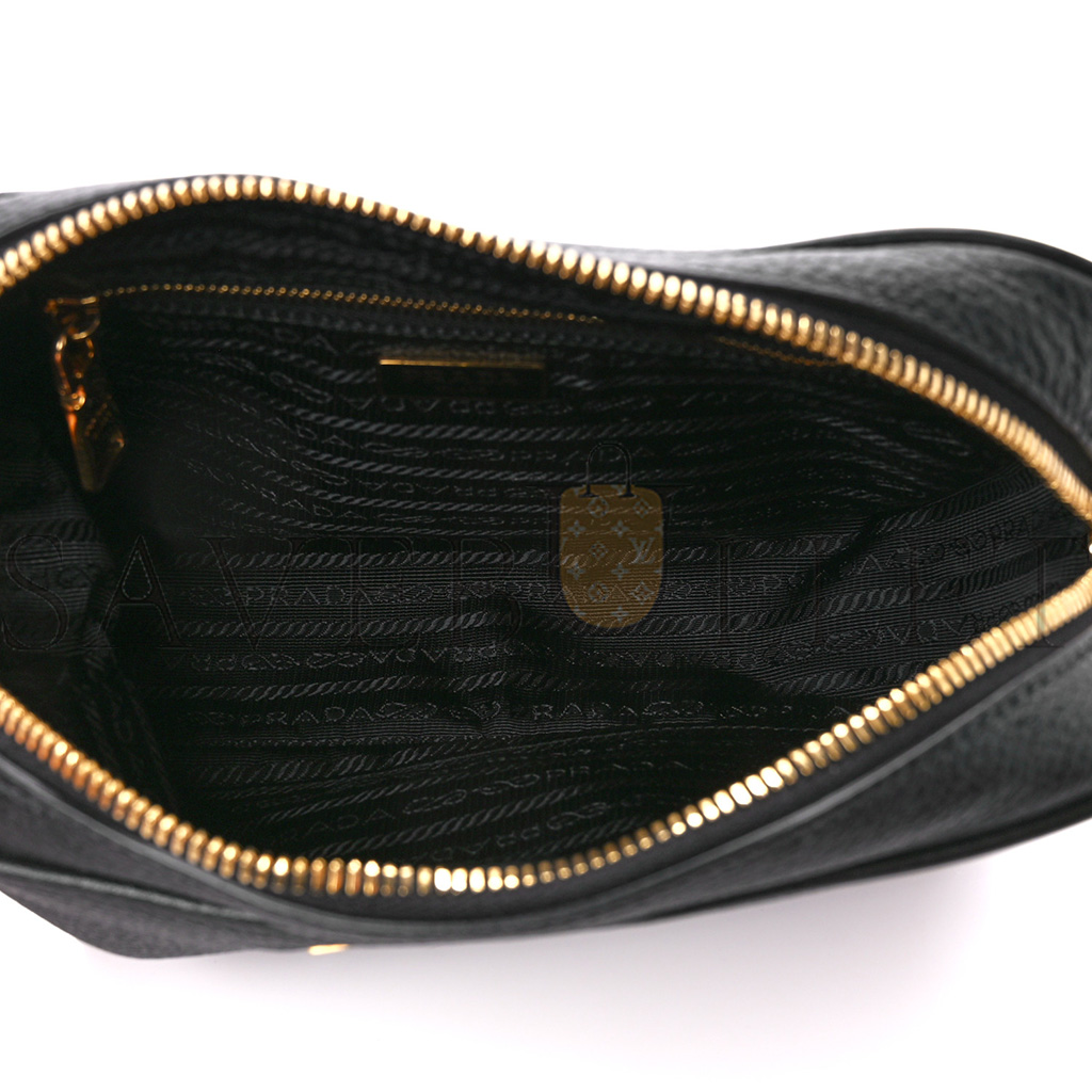 PRADA VITELLO PHENIX CAMERA BAG BLACK (20*15*8cm)