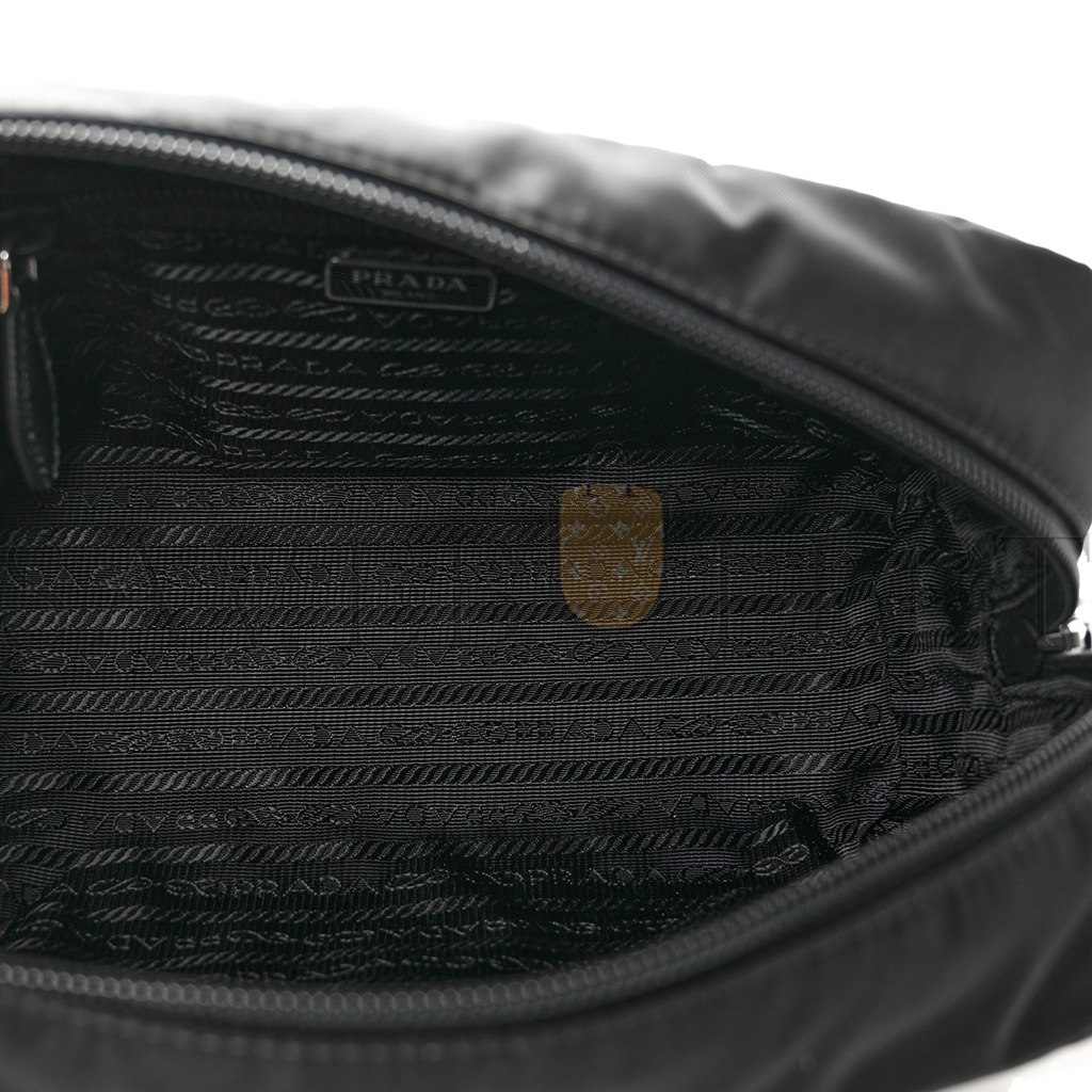 PRADA RE-NYLON SAFFIANO POUCH WRISTLET BLACK (25*13*11cm)