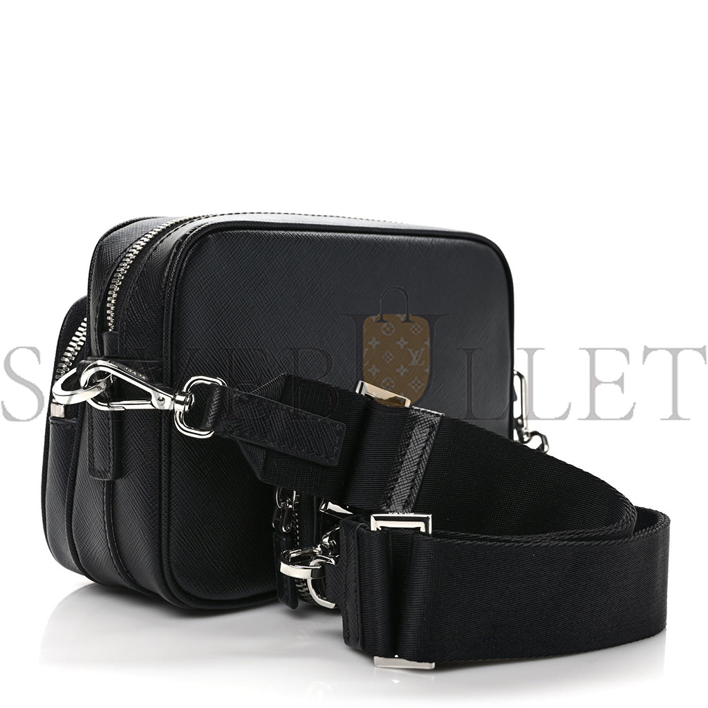 PRADA SAFFIANO SHOULDER BAG BLACK (20*14*8cm)