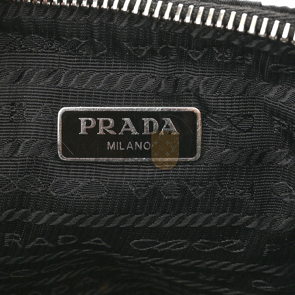 PRADA TESSUTO NYLON GAUFRE SHOULDER BAG BLACK (20*17*6cm) PRADA TESSUTO NYLON GAUFRE SHOULDER BAG BLACK (20*17*6cm)