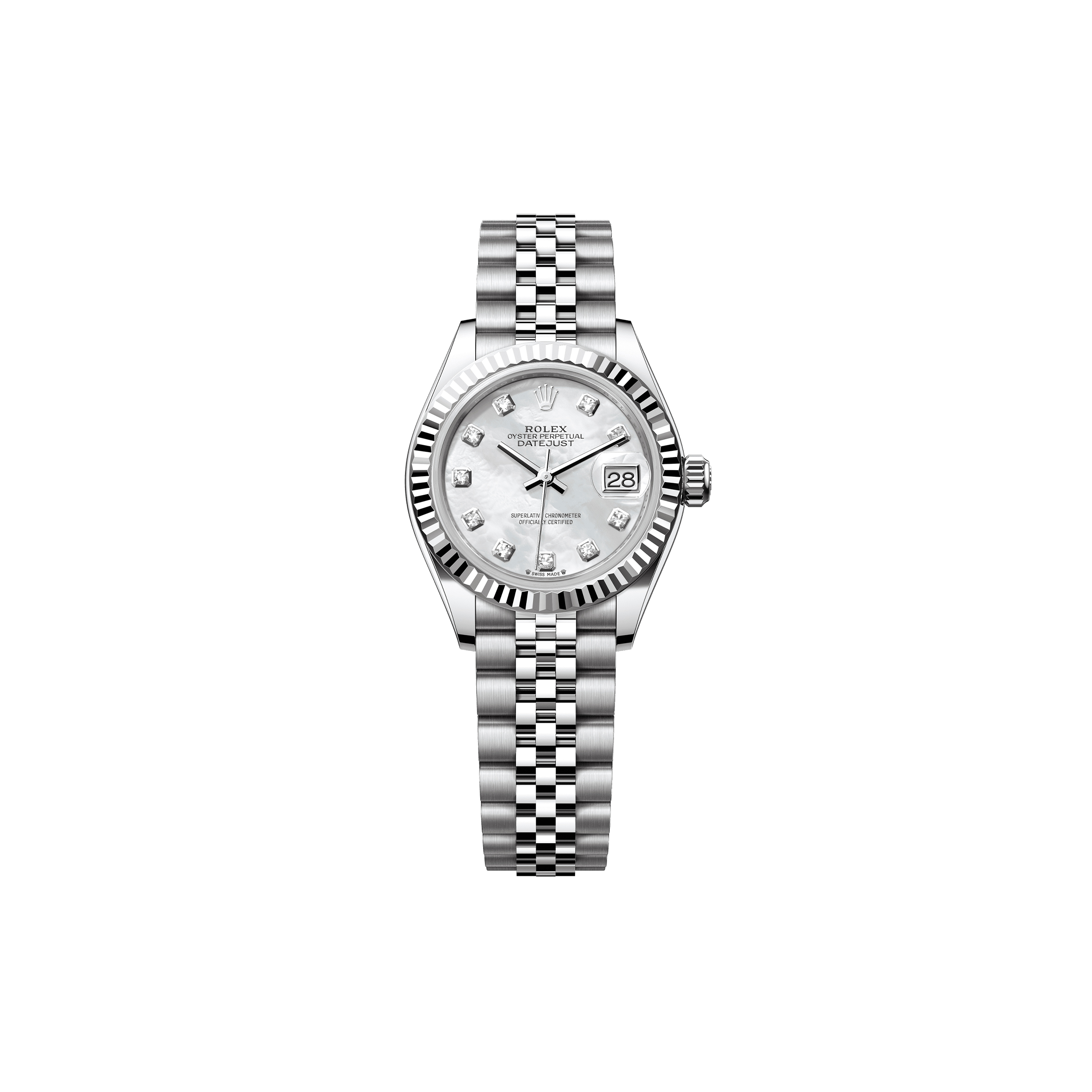 ROLEX LADY-DATEJUST 28 MM, OYSTERSTEEL AND WHITE GOLD WATCH 279174