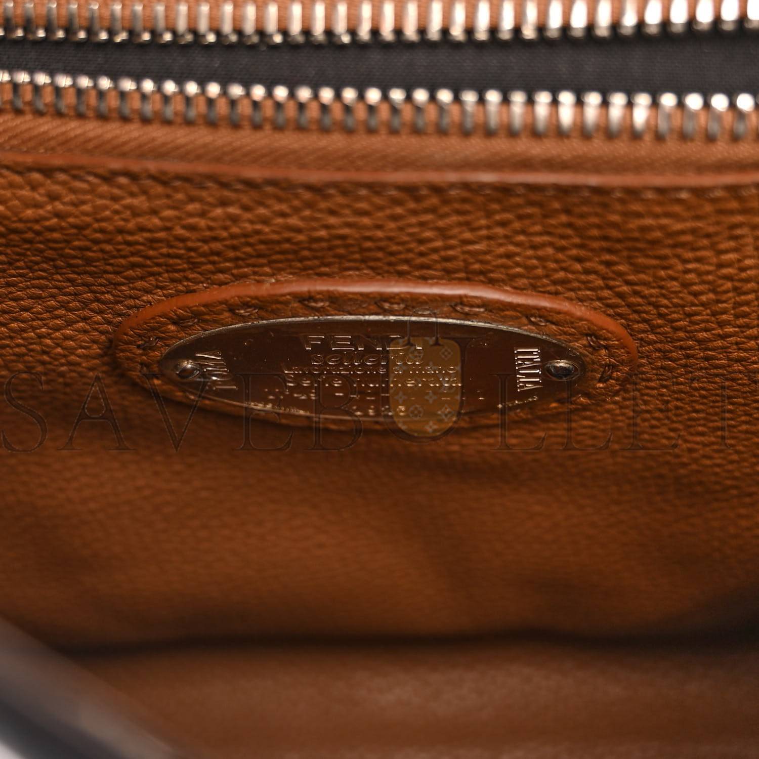 FENDI CUOIO ROMANO SELLERIA BI-COLOR MINI PEEKABOO ICONIC SATCHEL BLACK MOU (34*22*12cm) FENDI CUOIO ROMANO SELLERIA BI-COLOR MINI PEEKABOO ICONIC SATCHEL BLACK MOU (34*22*12cm)