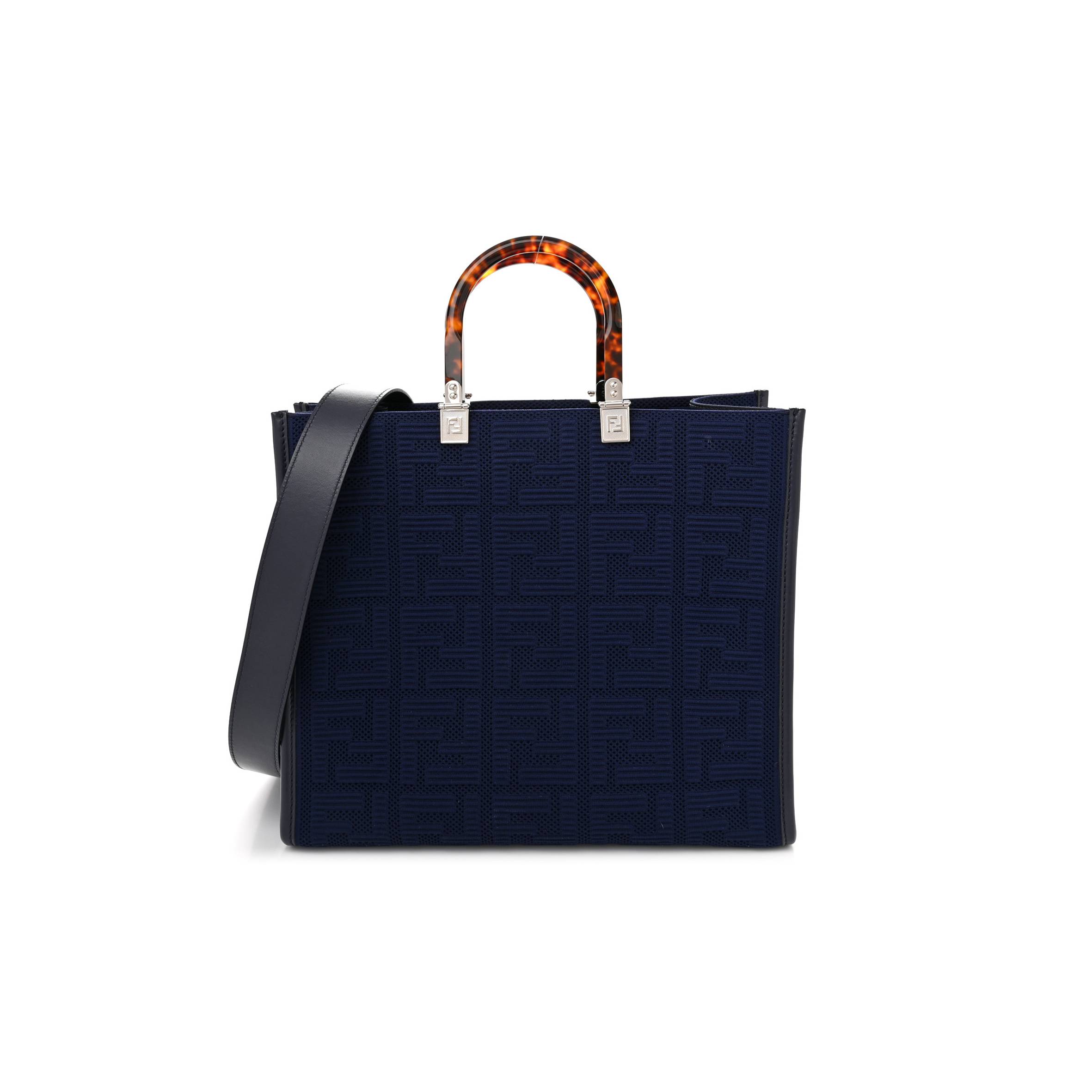 FENDI TECHNICAL FABRIC PLEXIGLASS FF MEDIUM FENDI SUNSHINE SHOPPER TOTE MARINO (36*31*16cm) FENDI TECHNICAL FABRIC PLEXIGLASS FF MEDIUM FENDI SUNSHINE SHOPPER TOTE MARINO (36*31*16cm)