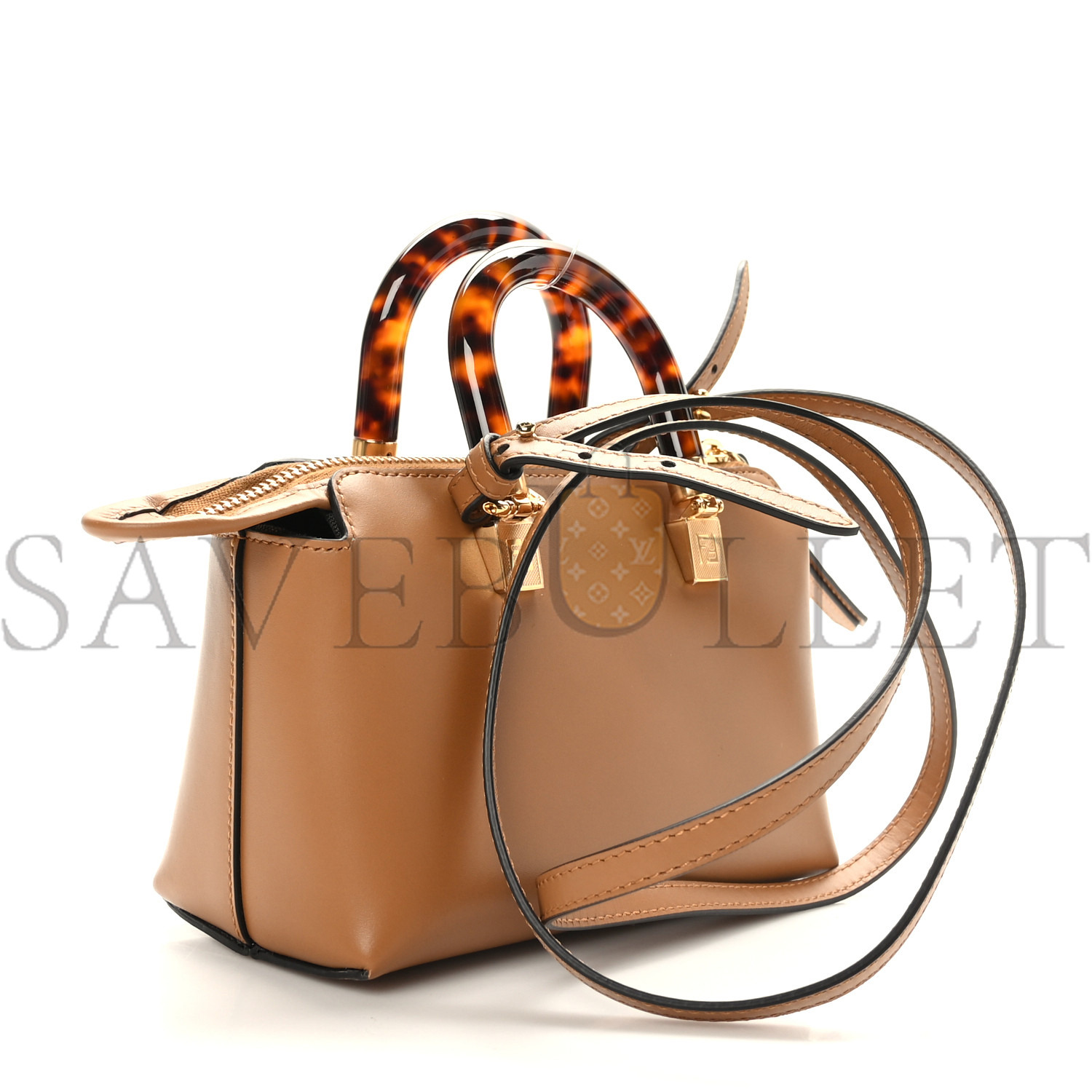FENDI VITELLO KING PLEXIGLASS LOGO EMBOSSED MINI BY THE WAY TOP HANDLE BOSTON BAG CARAMELLO (18*11*8cm) FENDI VITELLO KING PLEXIGLASS LOGO EMBOSSED MINI BY THE WAY TOP HANDLE BOSTON BAG CARAMELLO (18*11*8cm)