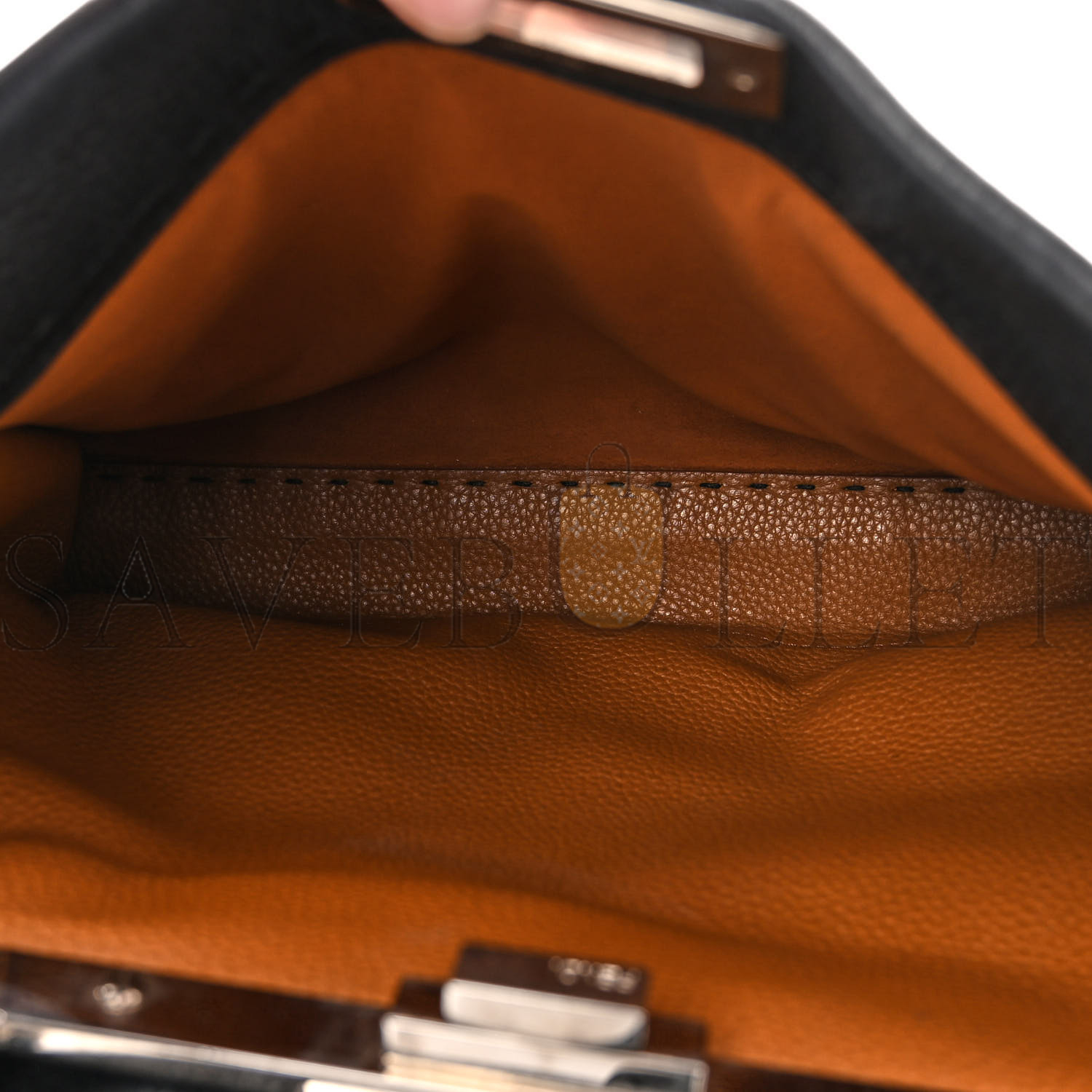 FENDI CUOIO ROMANO SELLERIA BI-COLOR MINI PEEKABOO ICONIC SATCHEL BLACK MOU (34*22*12cm) FENDI CUOIO ROMANO SELLERIA BI-COLOR MINI PEEKABOO ICONIC SATCHEL BLACK MOU (34*22*12cm)