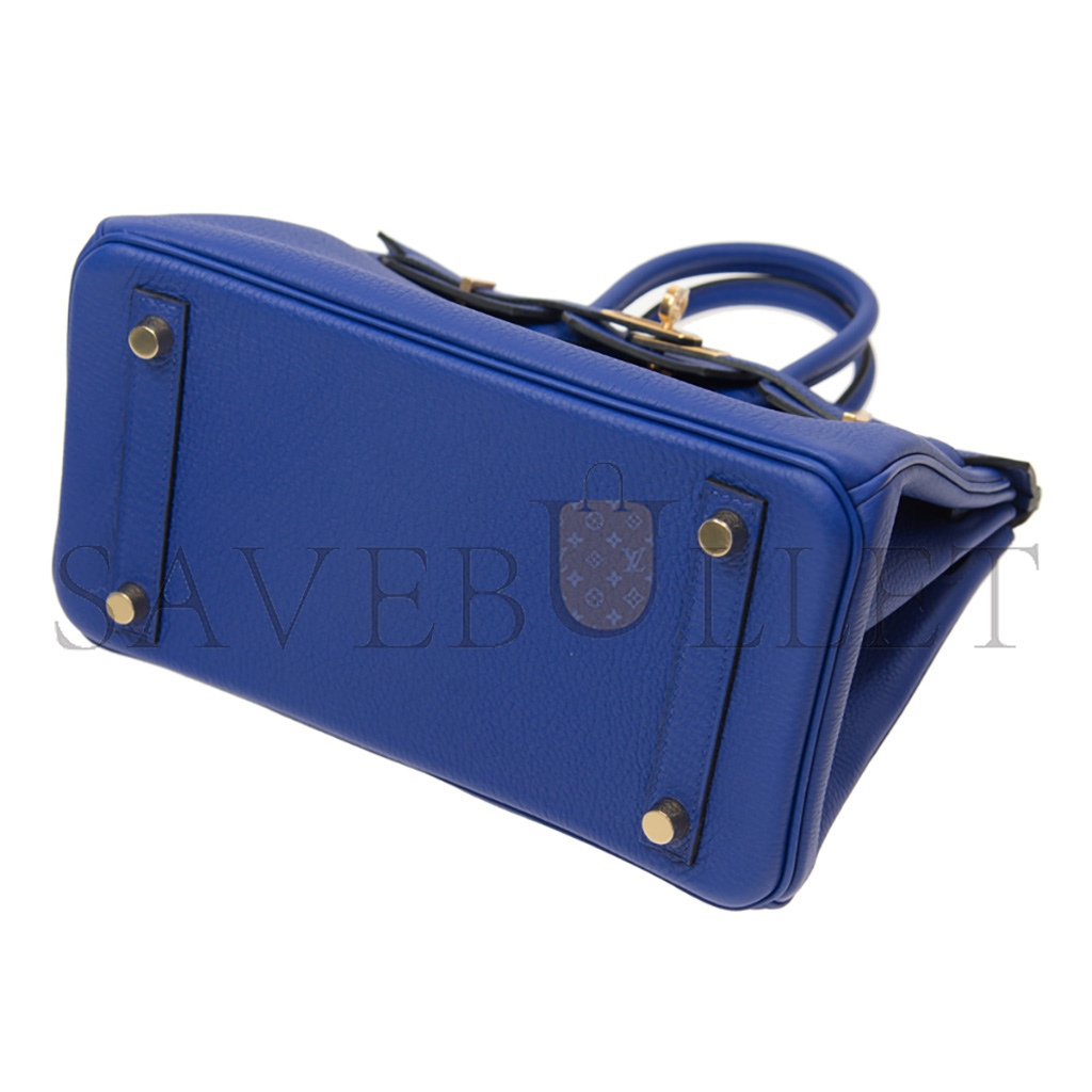 HERMES BIRKIN 30 TOGO LEATHER ELECTRIC BLUE GOLD BUCKLE BK257TTGGP (30*23*15cm)