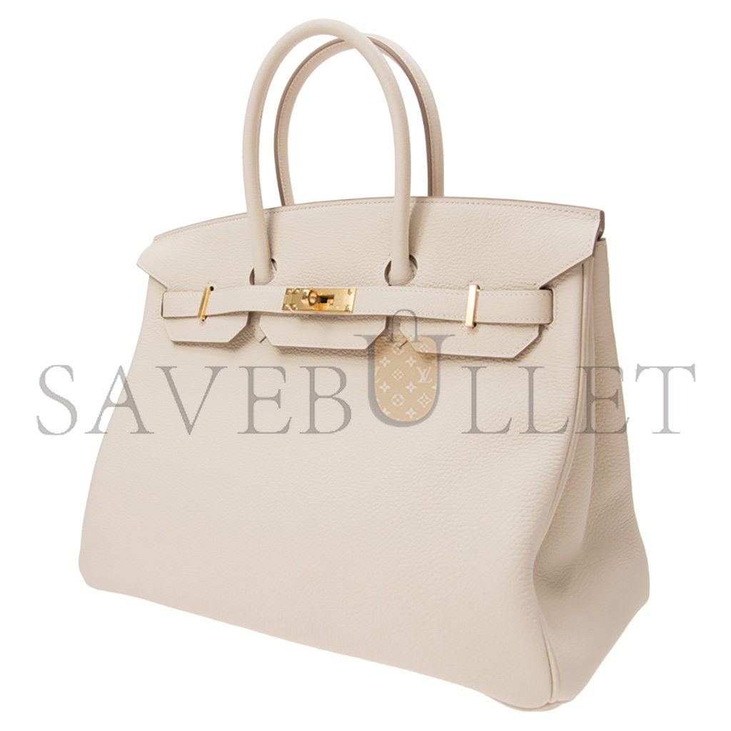 HERMES BIRKIN 35 TOGO LEATHER MILKSHAKE PLATINUM BUCKLE BAG BK3510TGGP (35*28*18cm)