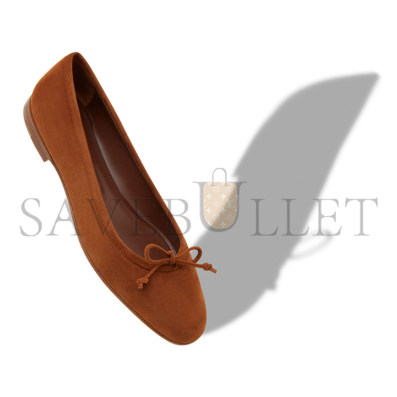 MANOLO BLAHNIK VERALLI BROWN SUEDE BALLERINA FLATS 223-1336-0013 MANOLO BLAHNIK VERALLI BROWN SUEDE BALLERINA FLATS 223-1336-0013