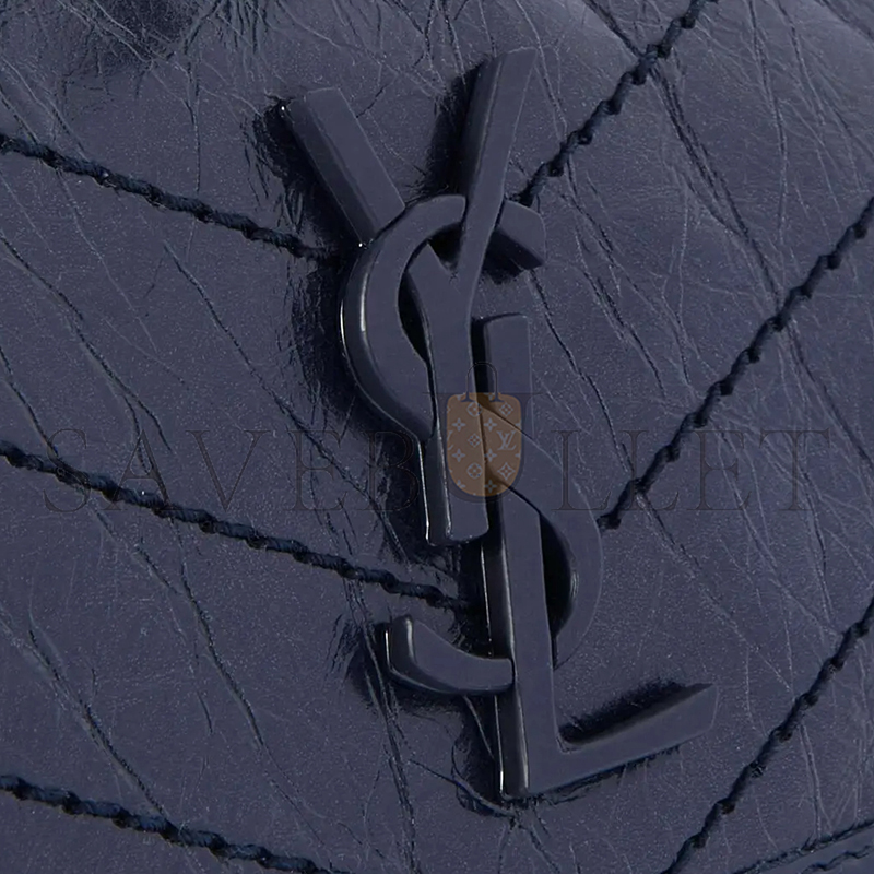 YSL NIKI BABY CHAIN BAG IN CRINKLED VINTAGE LEATHER 5330370EN044147 (21*16*7.5cm)
