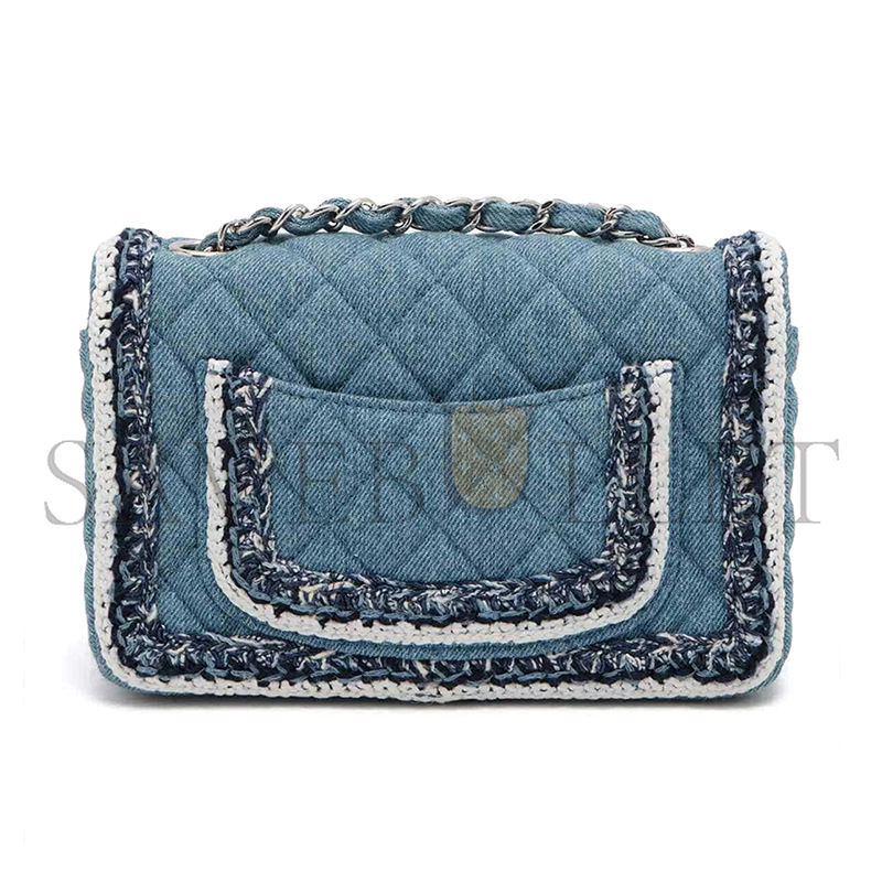 CHANEL DENIM QUILTED SHOULDER BAG 239360 (20*12.4*7.1cm)
