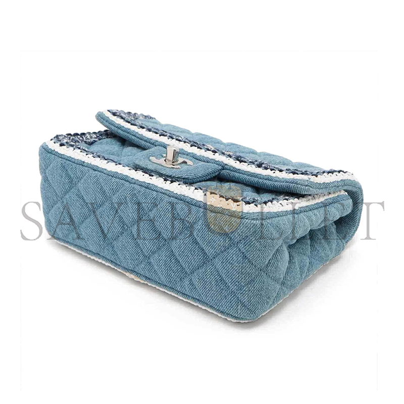 CHANEL DENIM QUILTED SHOULDER BAG 239360 (20*12.4*7.1cm)