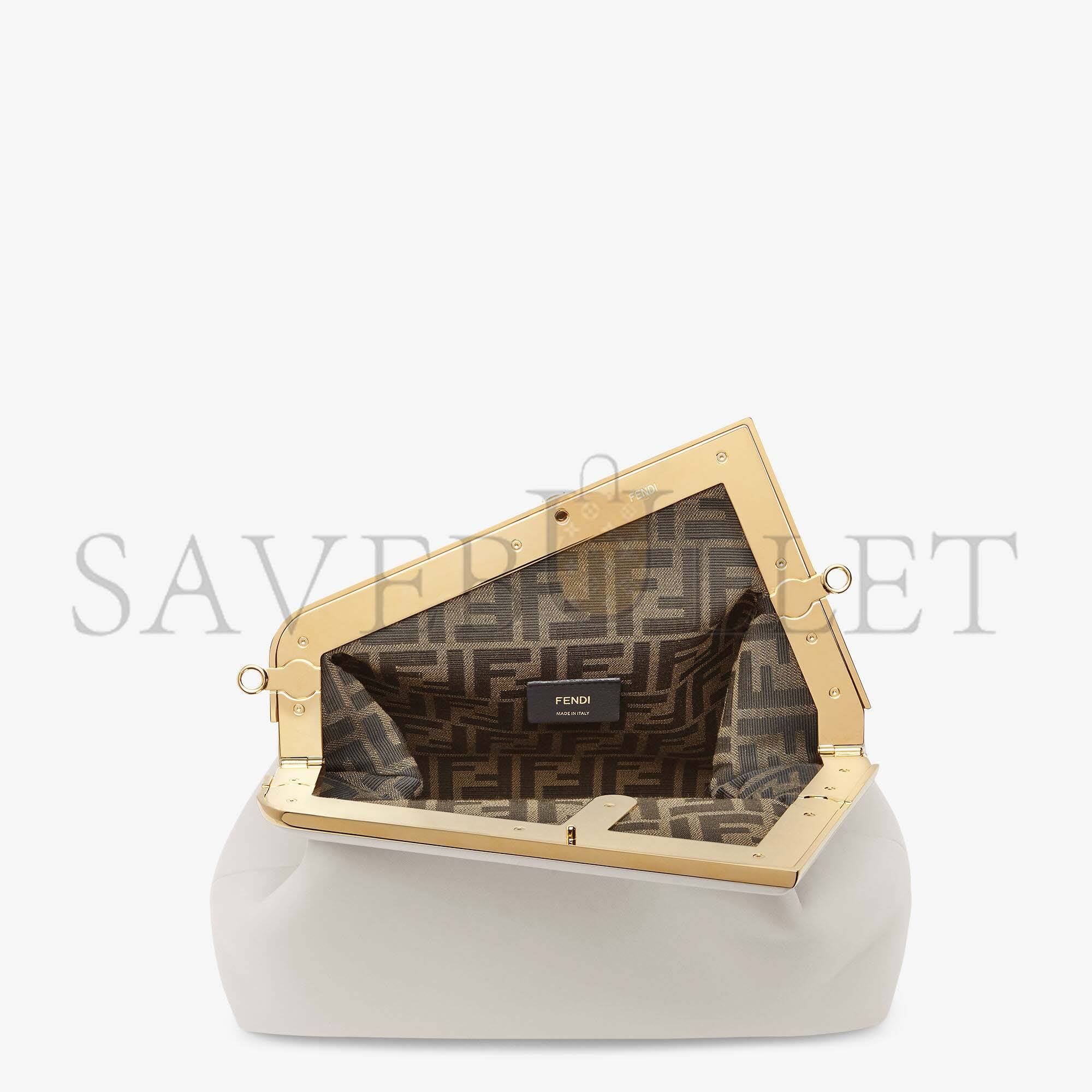 FENDI FIRST MEDIUM - LIGHT GRAY LEATHER BAG 8BP127ABVEF1C76 (32.5*23.5*15cm) FENDI FIRST MEDIUM - LIGHT GRAY LEATHER BAG 8BP127ABVEF1C76 (32.5*23.5*15cm)