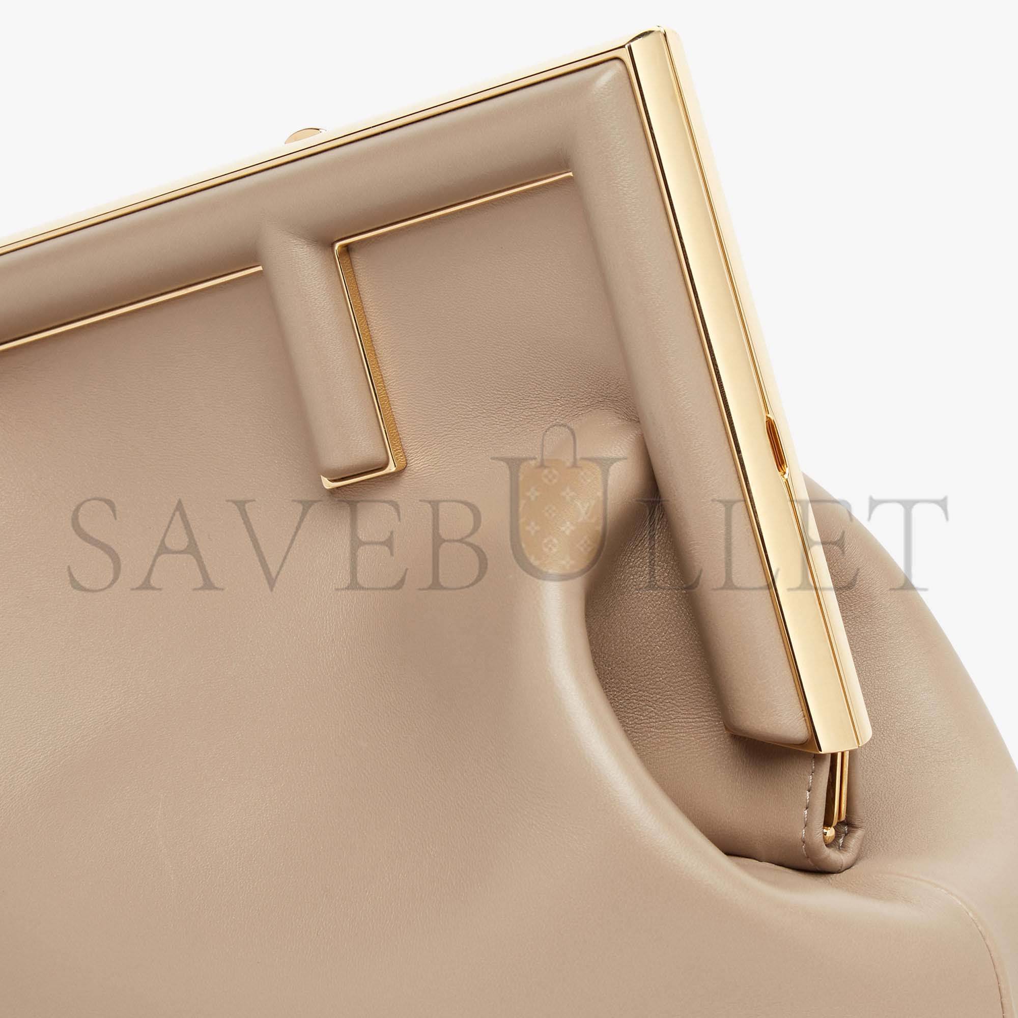 FENDI FIRST MEDIUM - DOVE GRAY LEATHER BAG 8BP127ABVEF0E65 (32.5*23.5*15cm) FENDI FIRST MEDIUM - DOVE GRAY LEATHER BAG 8BP127ABVEF0E65 (32.5*23.5*15cm)