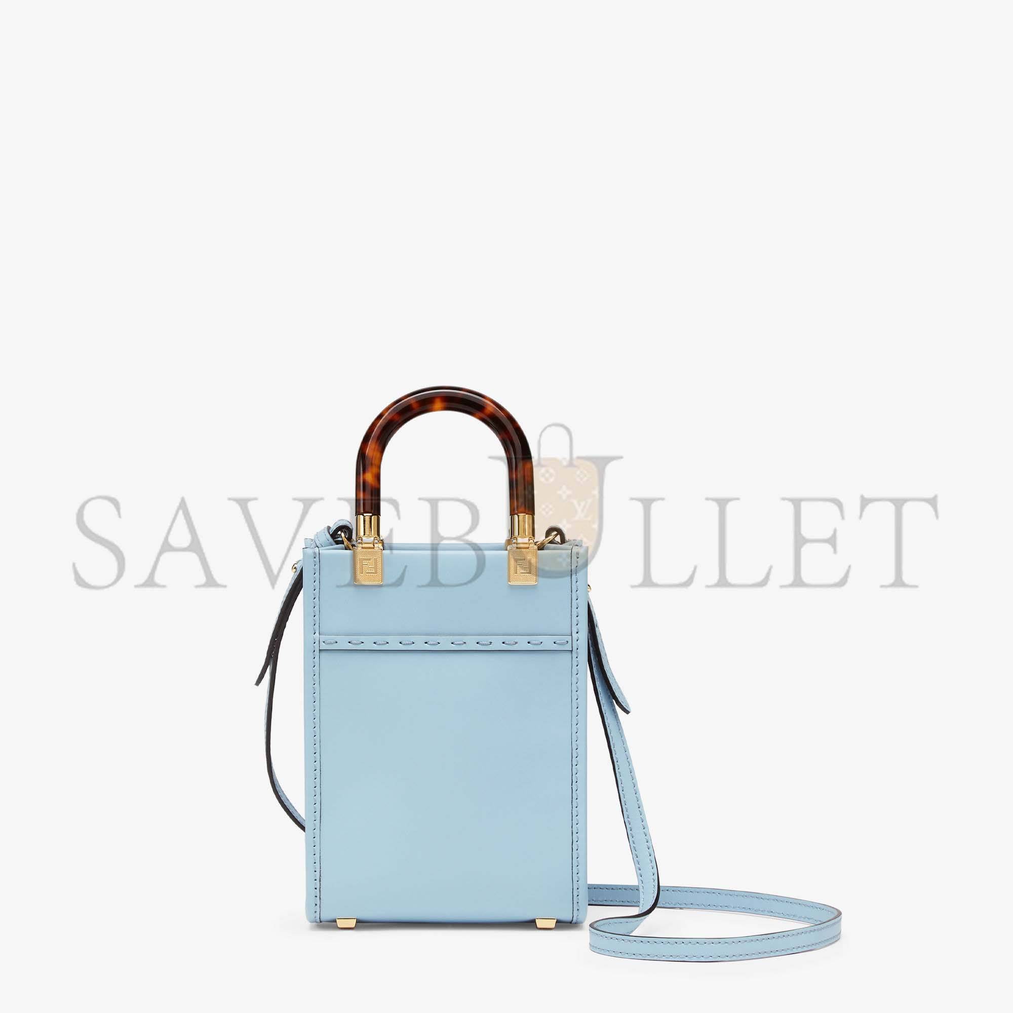 FENDI MINI SUNSHINE SHOPPER - LIGHT BLUE LEATHER MINI BAG 8BS051ABVLF1993 (18*13*6.5cm) FENDI MINI SUNSHINE SHOPPER - LIGHT BLUE LEATHER MINI BAG 8BS051ABVLF1993 (18*13*6.5cm)