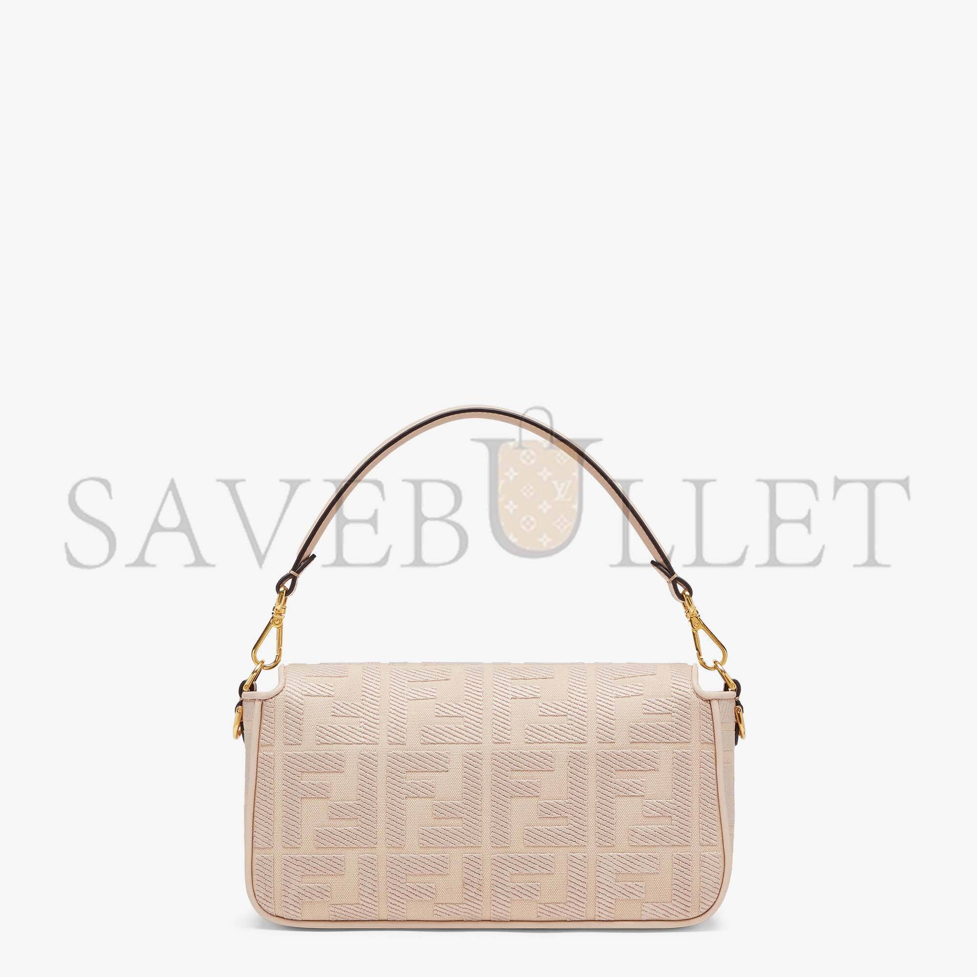 FENDI BAGUETTE - PINK FF CANVAS BAG 8BR600AC9OF1F7L (27*15*6cm)