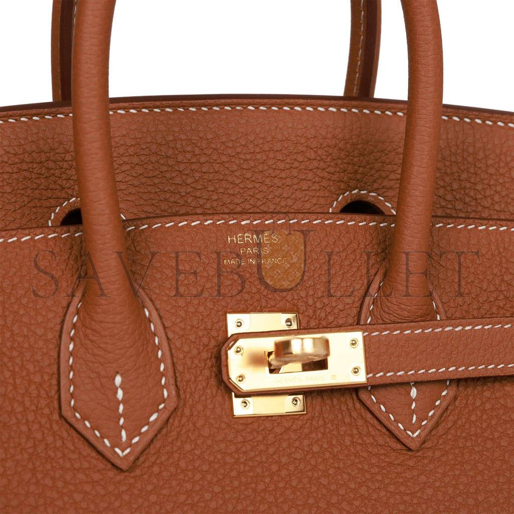 HERMES BIRKIN 25 GOLD TOGO GOLD HARDWARE HANDMADE (25cm)