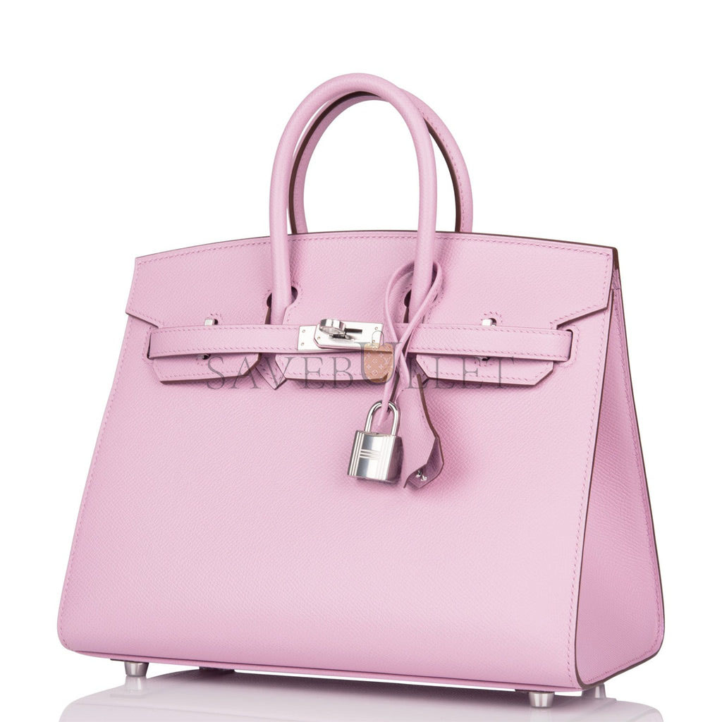 HERMES BIRKIN SELLIER 25 MAUVE SYLVESTRE EPSOM PALLADIUM HARDWARE HANDMADE (25cm) HERMES BIRKIN SELLIER 25 MAUVE SYLVESTRE EPSOM PALLADIUM HARDWARE HANDMADE (25cm)