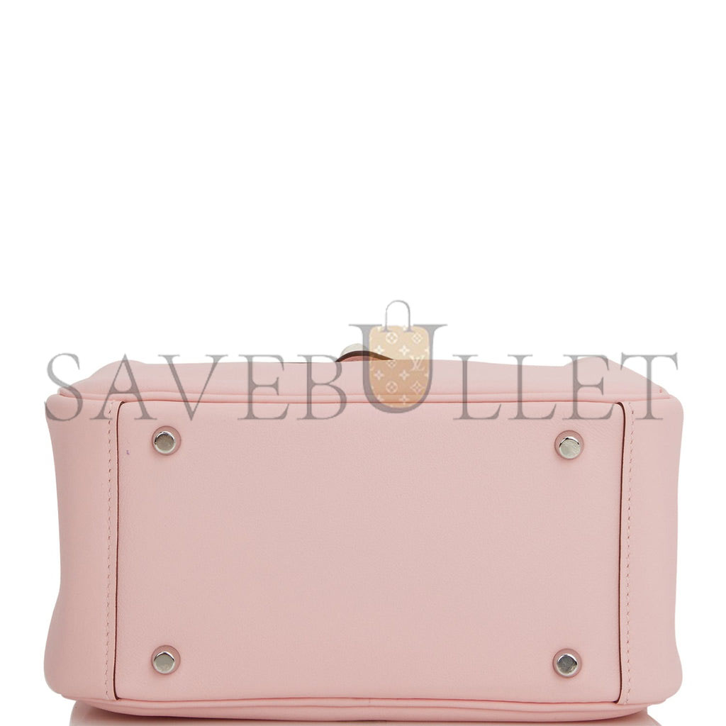 HERMES MINI LINDY ROSE SAKURA SWIFT PALLADIUM HARDWARE (19*12.5*9)