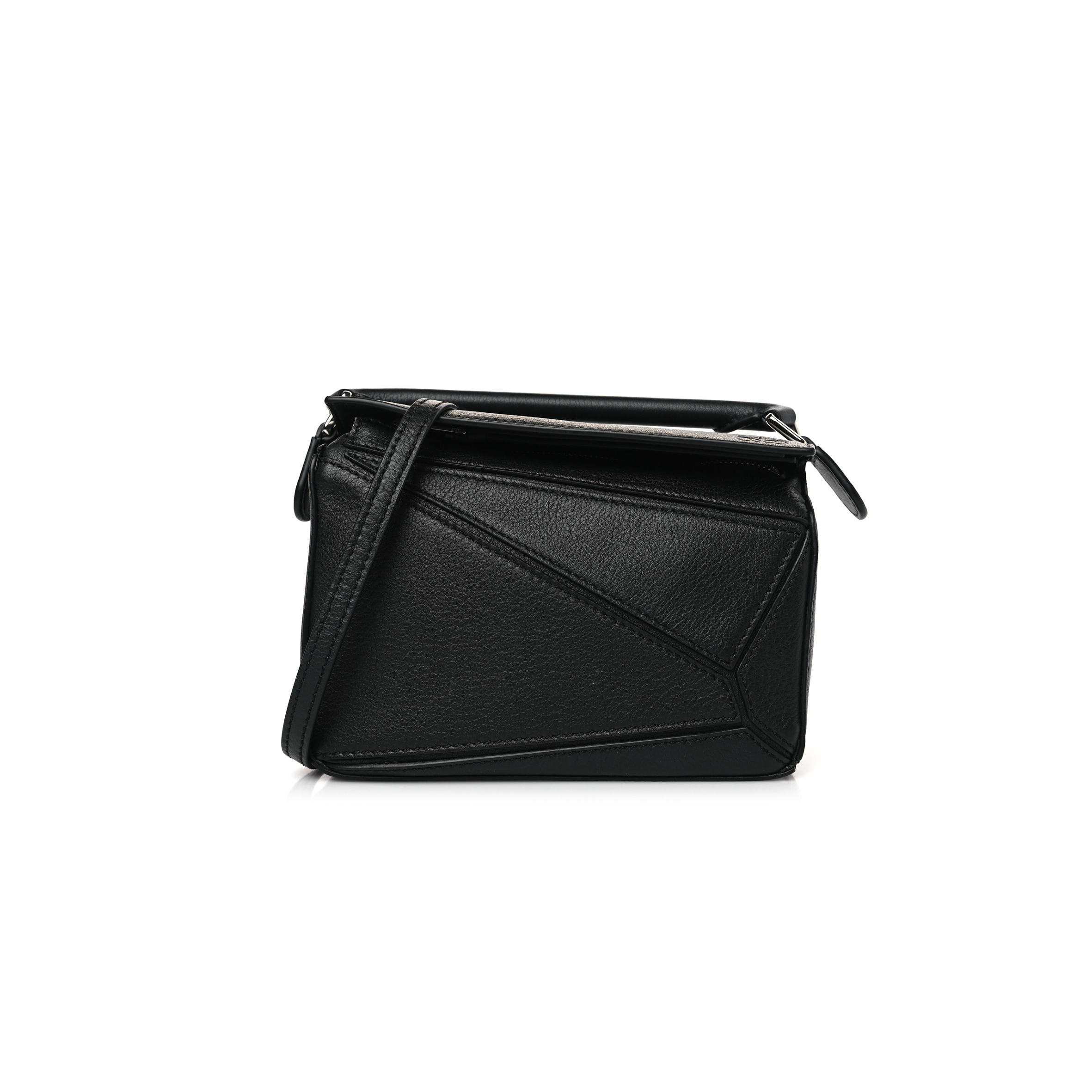 LOEWE CALFSKIN MINI PUZZLE BAG BLACK (18*12.5*8cm)