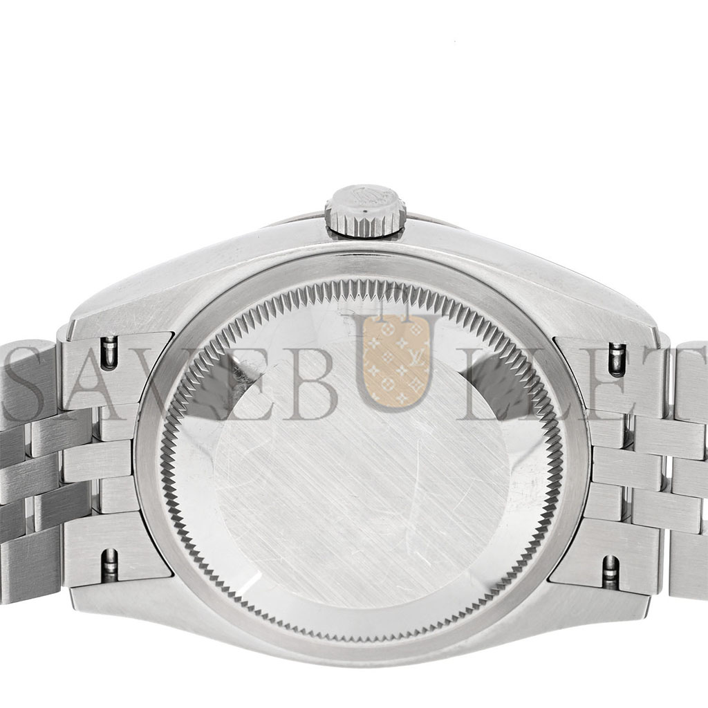 ROLEX STAINLESS STEEL 18K WHITE GOLD 36MM OYSTER PERPETUAL DATEJUST WATCH WHITE ROMAN 126234