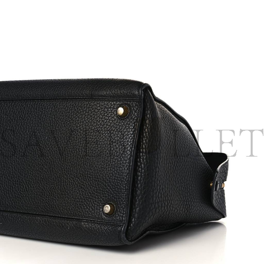 CELINE BULLHIDE CALFSKIN SMALL RING BAG BLACK (34*25*20cm)