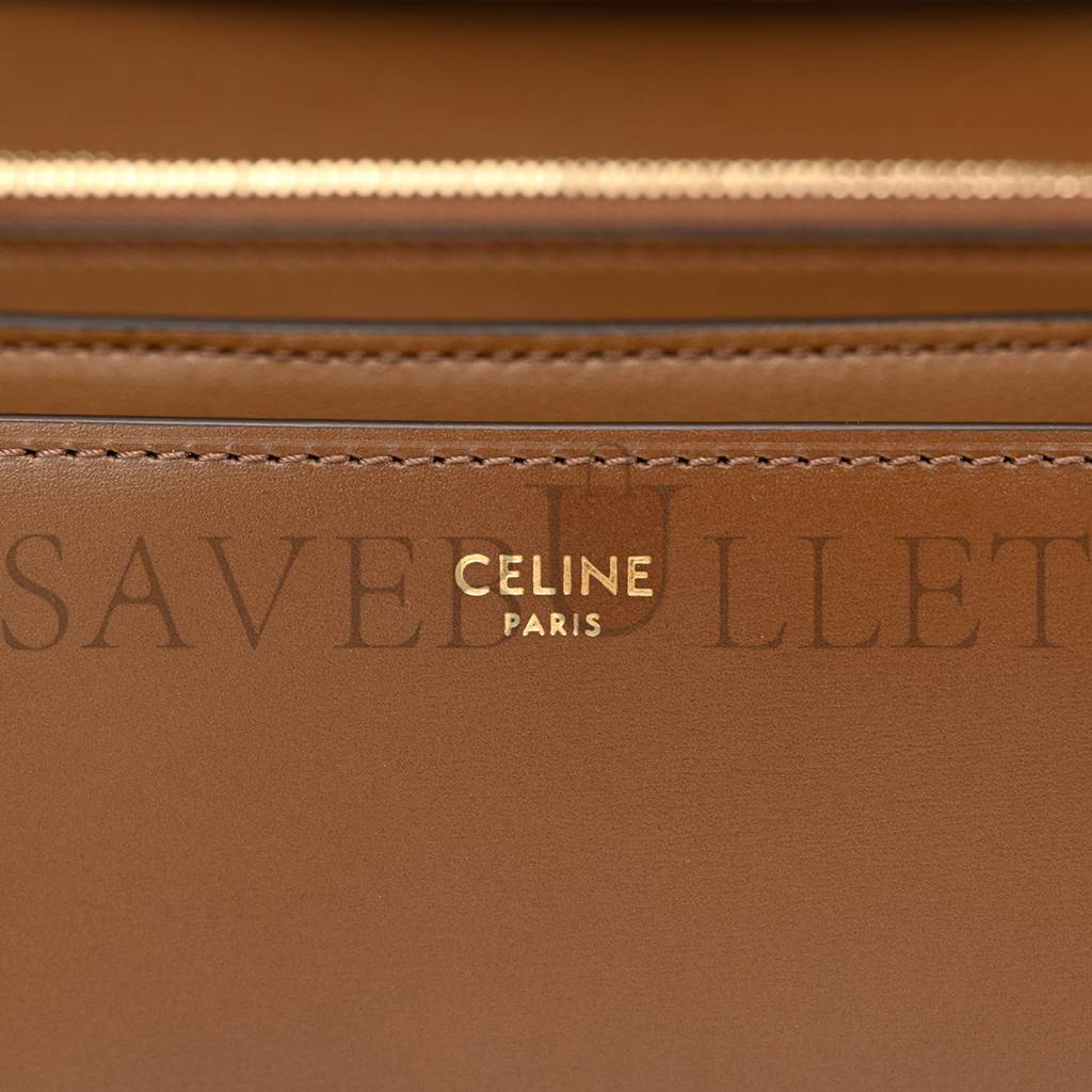 CELINE BOX CALFSKIN MEDIUM CLASSIC BOX FLAP BAG CAMEL (23*20*6cm)