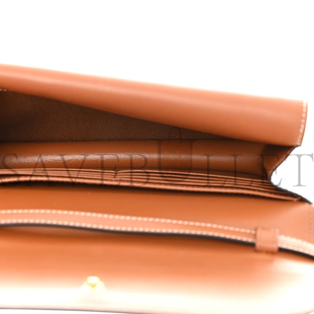 CELINE TRIOMPHE CANVAS LAMBSKIN WALLET ON STRAP TAN (20*13*6cm) CELINE TRIOMPHE CANVAS LAMBSKIN WALLET ON STRAP TAN (20*13*6cm)