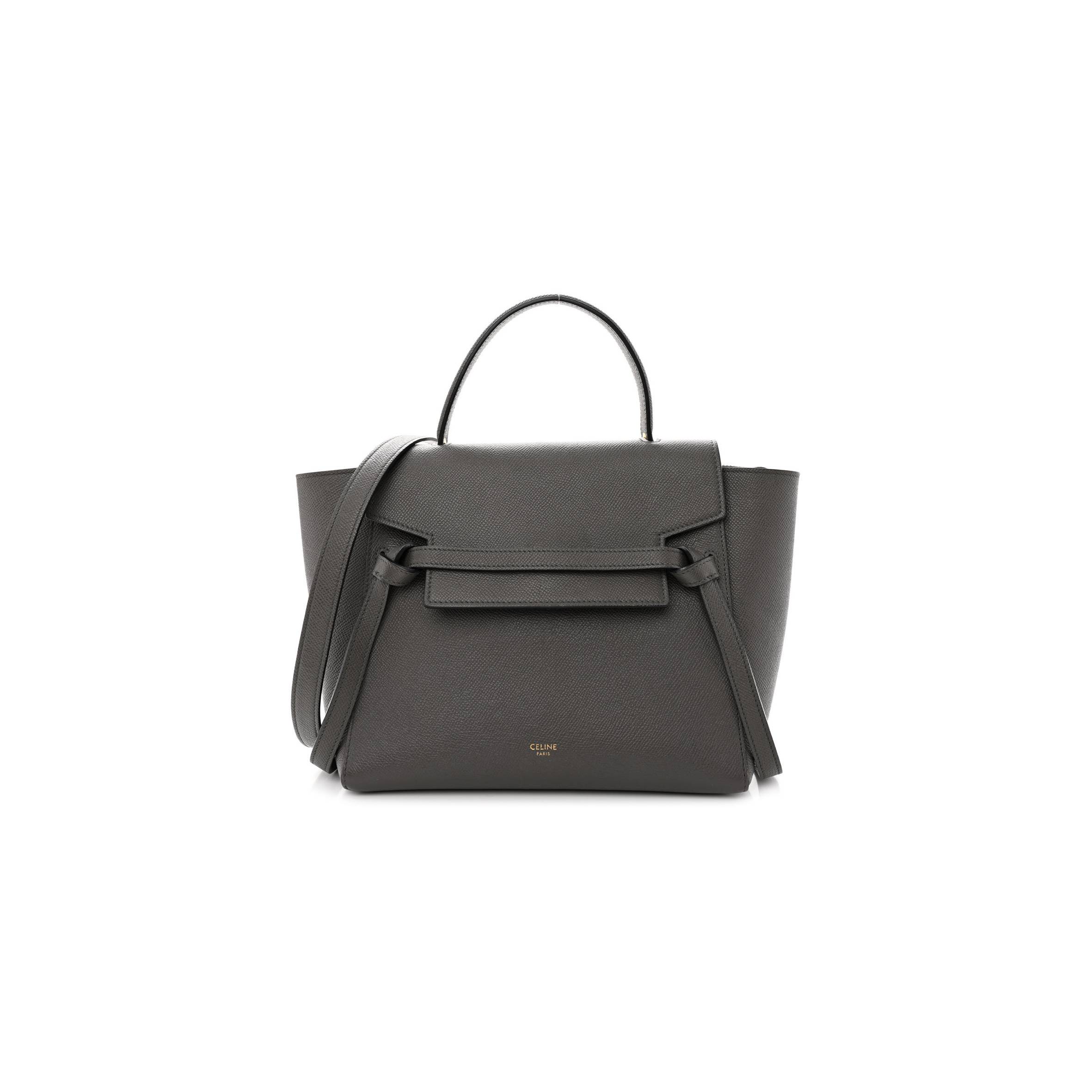 CELINE GRAINED CALFSKIN NANO BELT BAG GREY (25*24*13cm)