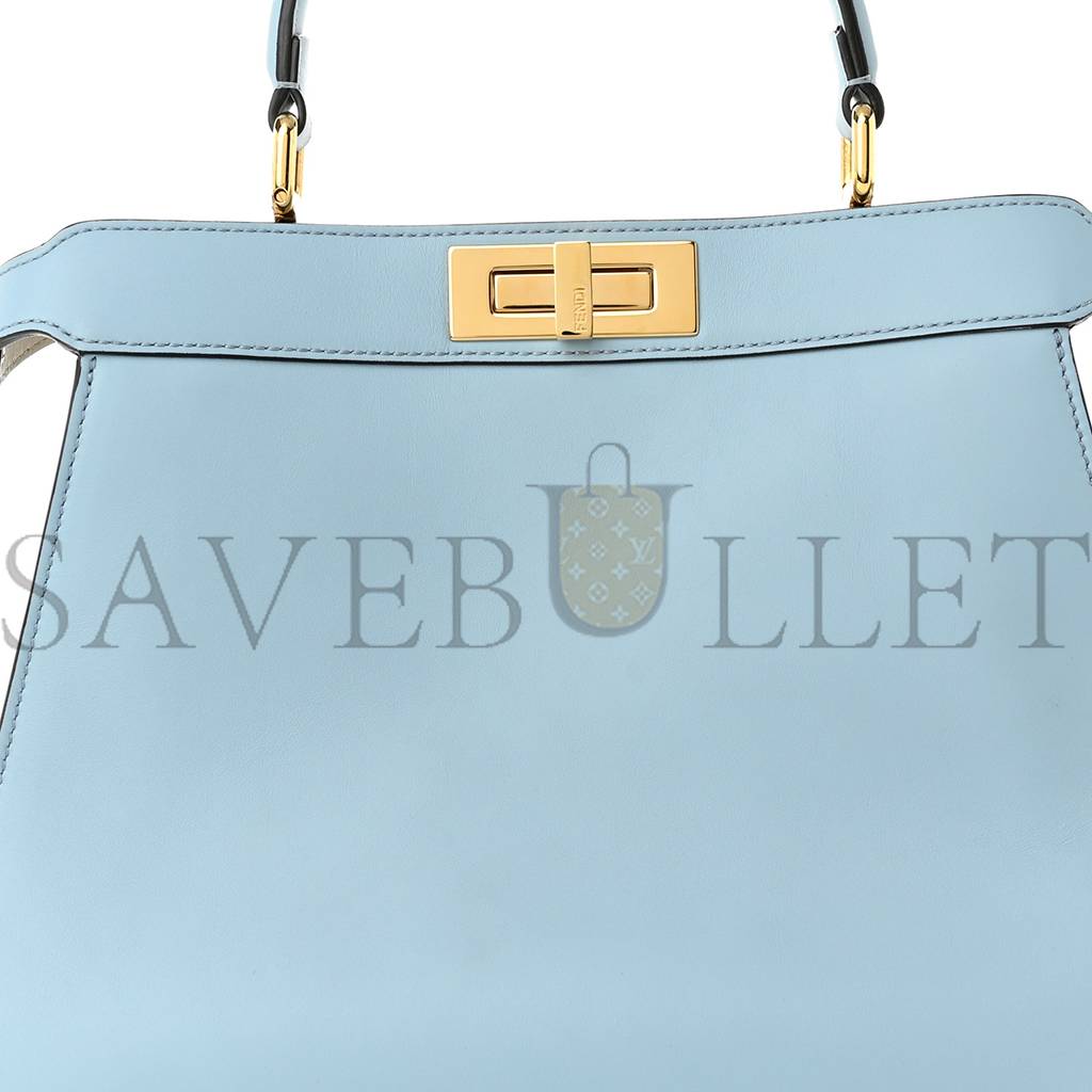 FENDI VITELLO SETA SHINY NAPPA MEDIUM PEEKABOO I SEE U SATCHEL AZZURRO BABY CAMELIA (33*24*13cm) FENDI VITELLO SETA SHINY NAPPA MEDIUM PEEKABOO I SEE U SATCHEL AZZURRO BABY CAMELIA (33*24*13cm)
